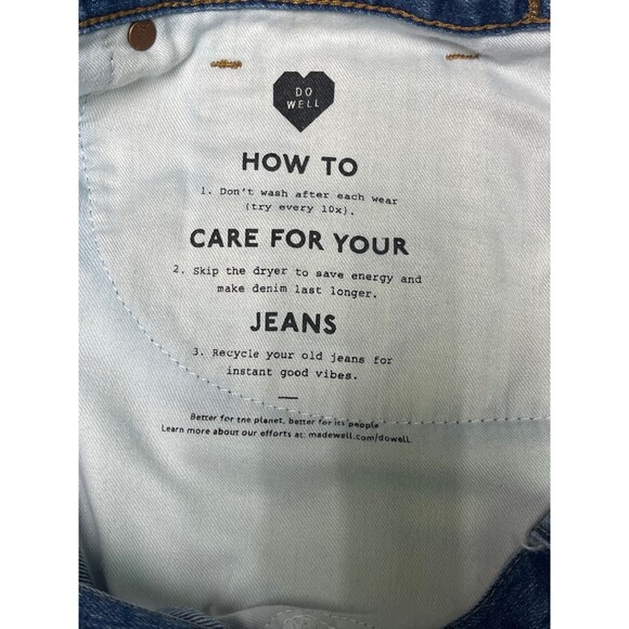 MADEWELL Rigid Denim Straight Mini Skirt, Built-In Waist Tie, Haydel Wash, Sz 31 - Picture 9 of 11